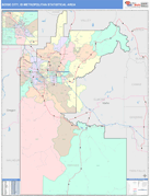 Boise City Metro Area Digital Map Color Cast Style